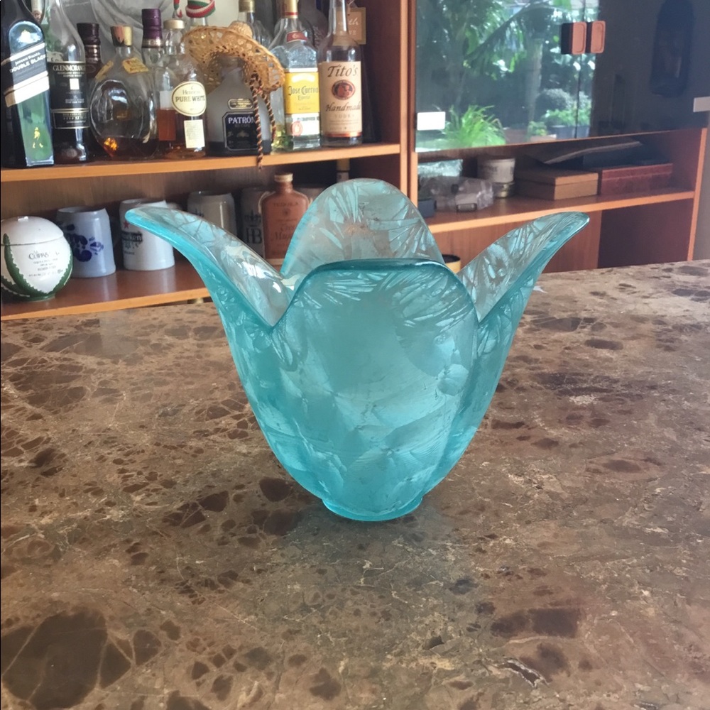 Vintage Hand Blown Glass Tulip Vase